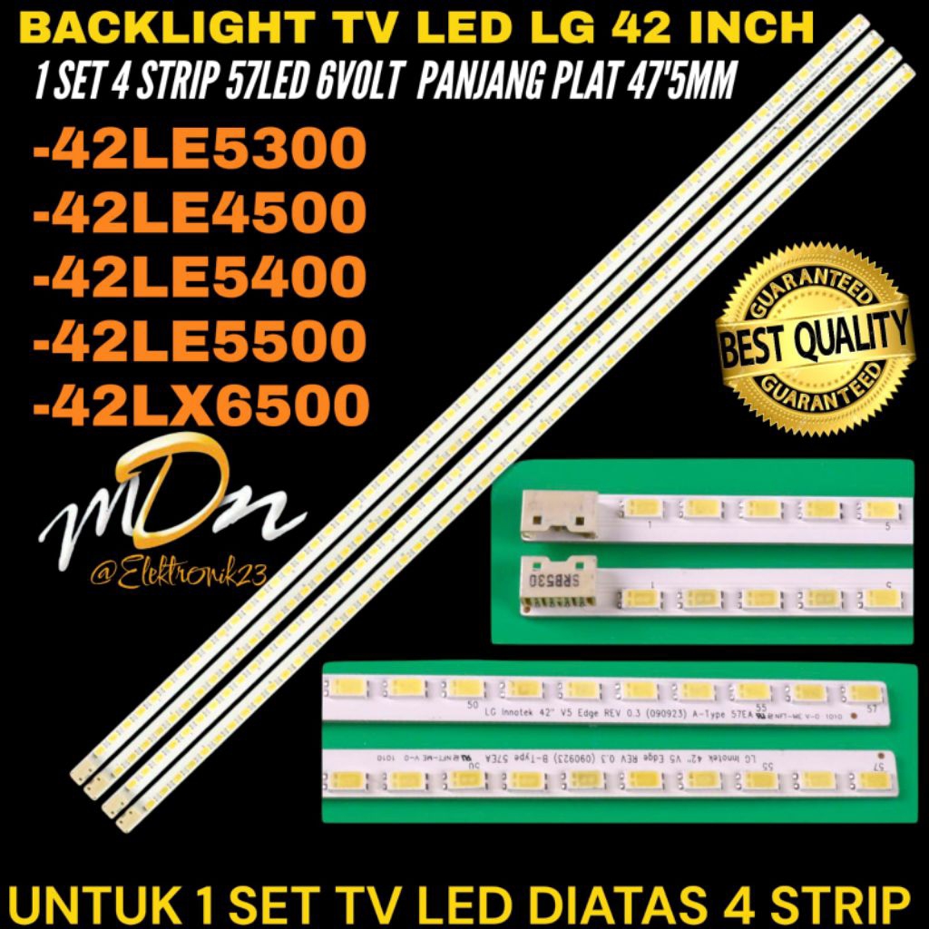 BACKLIGHT TV LED LG 42 INCH 42LE5300- 42LE4500- 42LE5400- 42LE5500- 42LX6500 BACKLIGHT TV LG 42 INCH