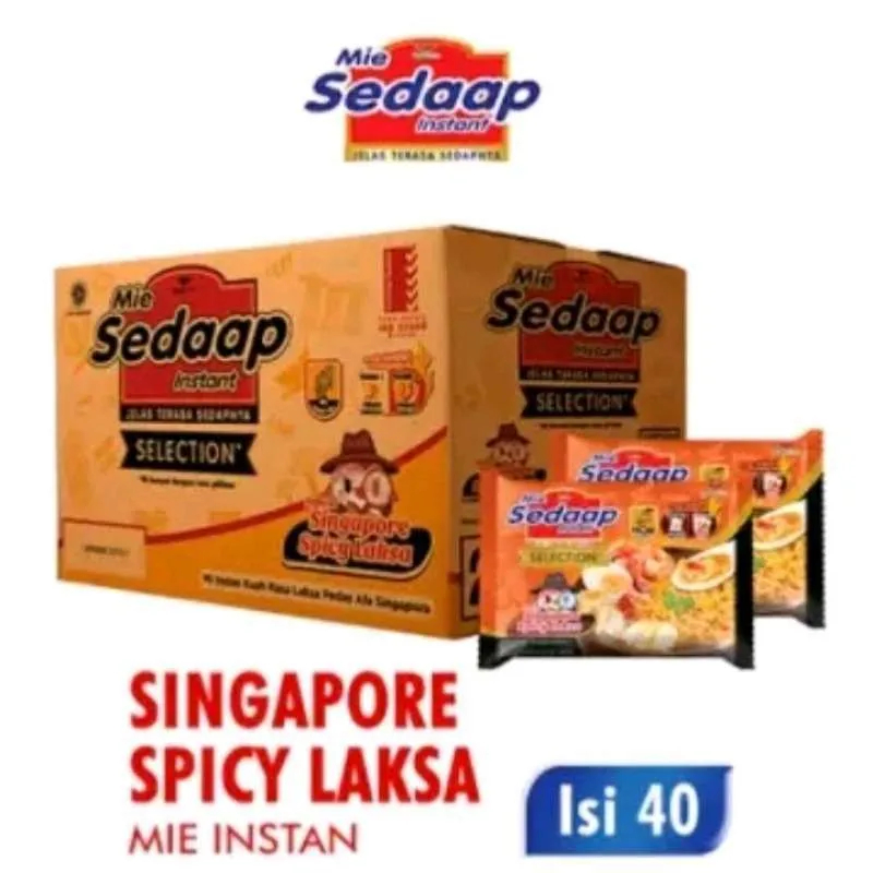 

SEDAAP MIE INSTAN RASA SINGAPORE SPICY LAKSA 1 DUS 40 PCS