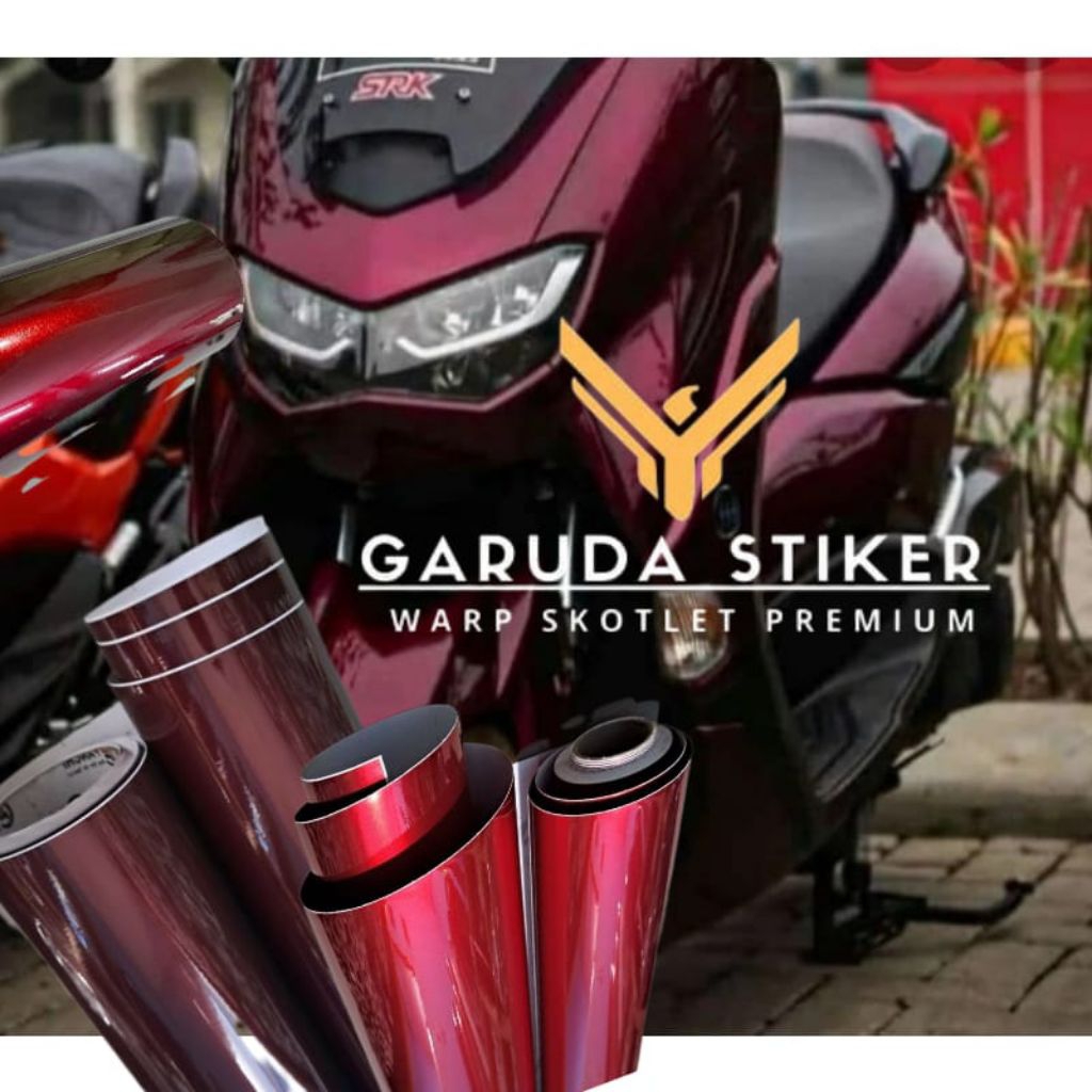 Stiker Skotlet Merah Candy Metalik Skotlet Motor Dark Red Candy Metalik