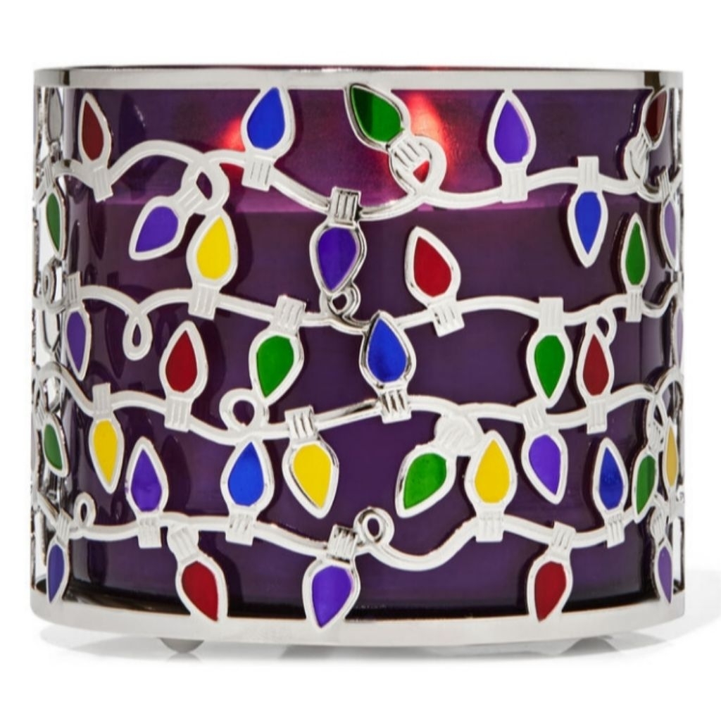 [CANDLE HOLDER ONLY] BBW CHRISTMAS HOLIDAY LIGHTS 3 WICK CANDLE HOLDER