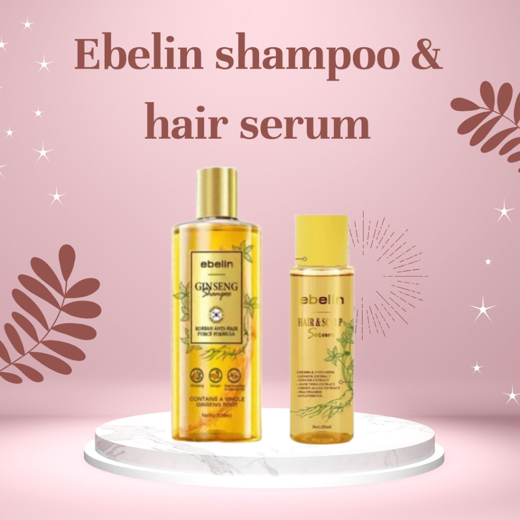 Shampo Ginseng + Hair Serum Ebelin – Anti Hair Fall & Treatment Rambut Rontok