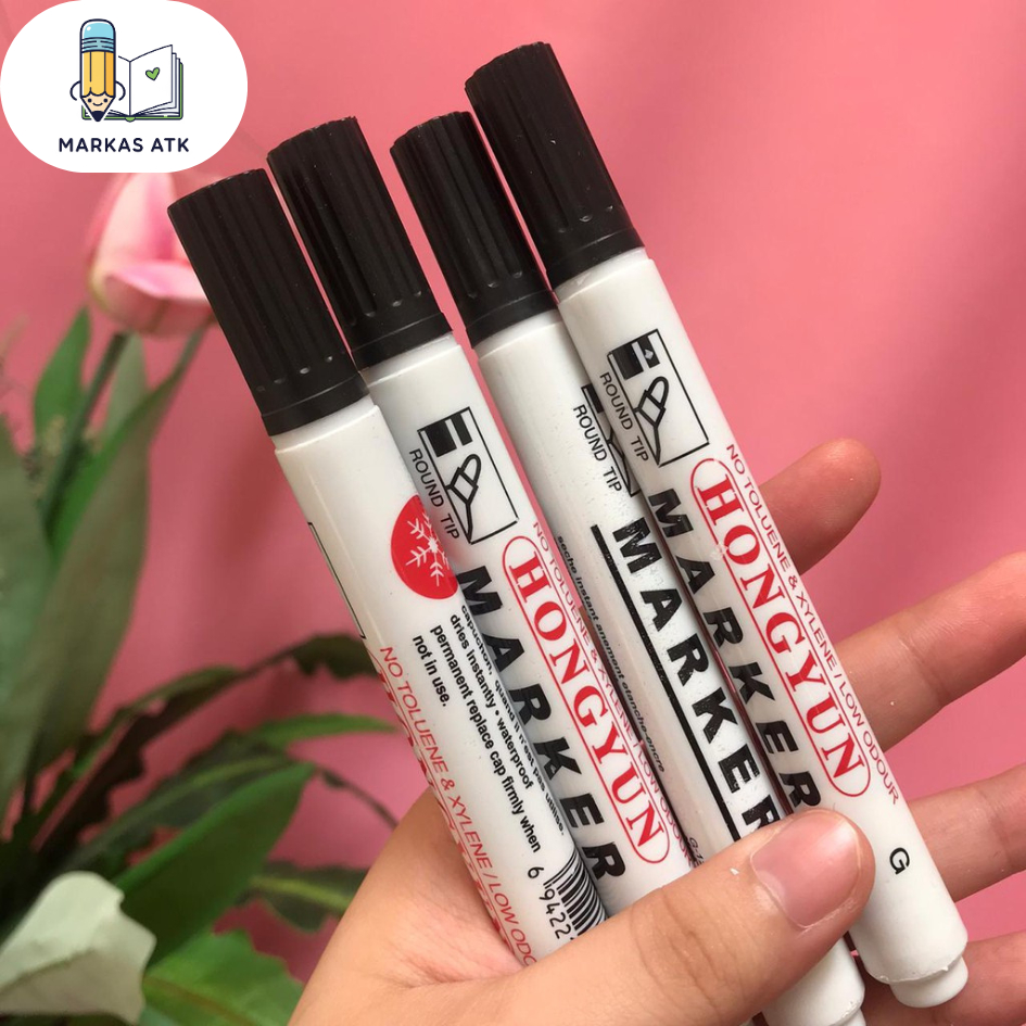 

Spidol Permanen Hongyun Spidol OHP Tinta Pekat Anti Luntur Hitam Untuk Plastik Kayu Kaca Besi Kertas Kardus ATK Grosir Murah COD