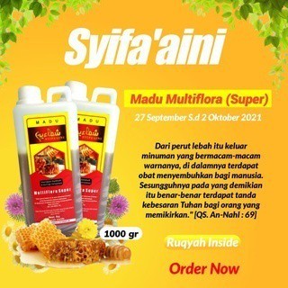 

Madu Asli 100% Tanpa Campuran - Madu Multiflora Super Premium 100% Alami 1kg