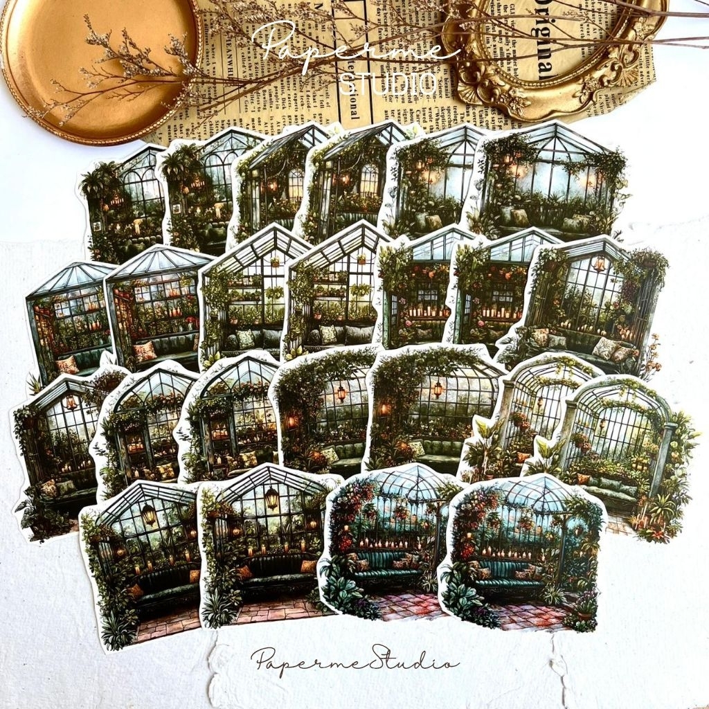 

CUT STICKER - sticker green house plants flowers aesthetic journaling dekorasi buku by Papermestudio