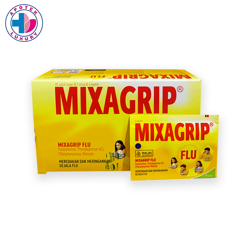 Mixagrip Flu & Batuk 4 Tablet – Obat Flu, Pilek, Demam, Tenggorokan