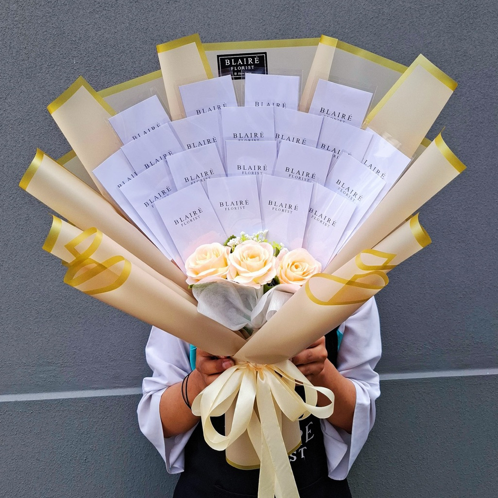 BUKET UANG KOSONG FREE MAWAR PALSU | MONEY BOUQUET READY LANGSUNG KIRIM ARTIFICIAL ROSE | BUKET UANG