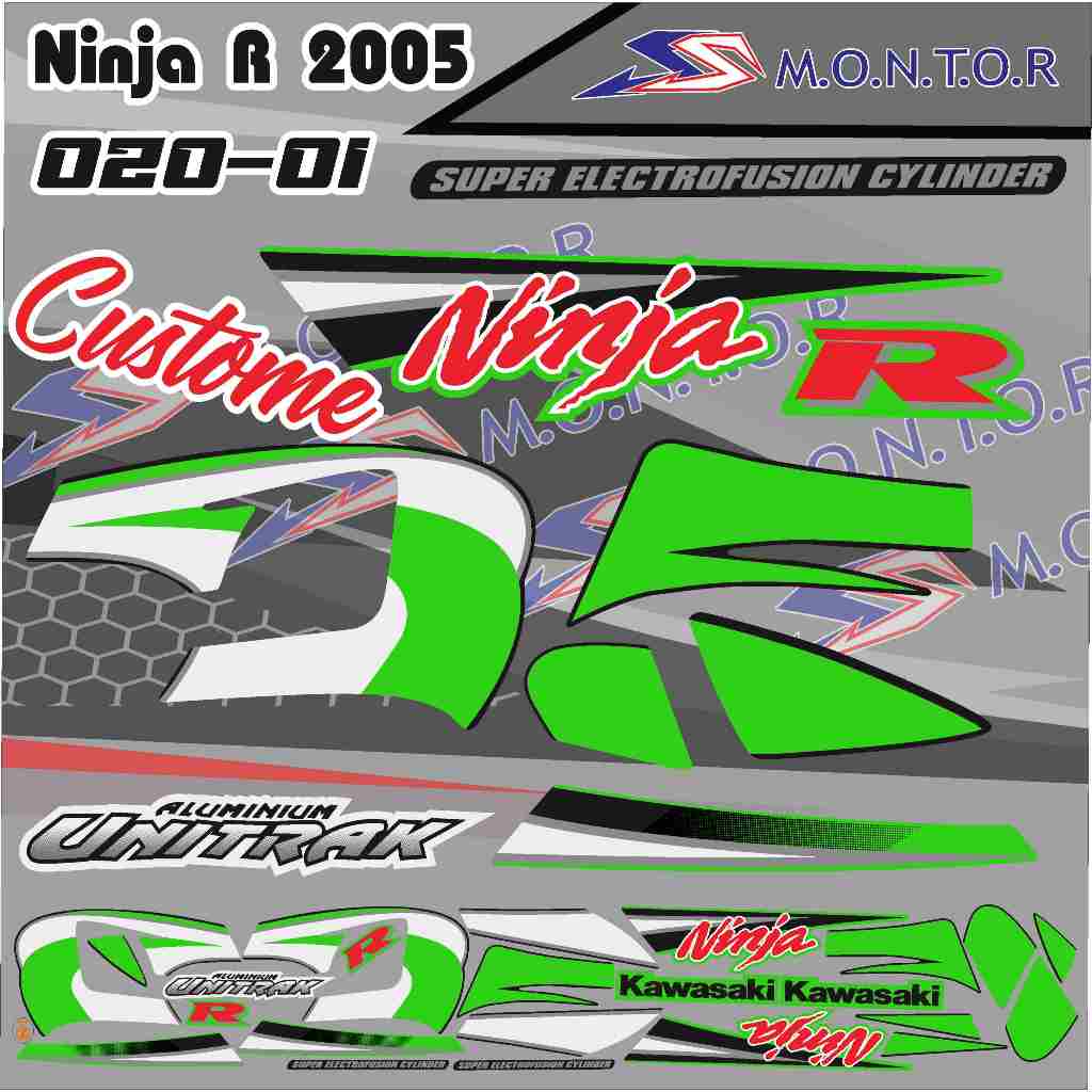 STRIPING STIKER NINJA R 2005 CUSTOM ASM 020
