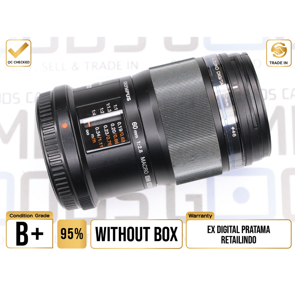 Lensa Olympus 60mm F2.8 Macro M.Zuiko Digital ED Lens Second Bekas Grade B+ - LT250068