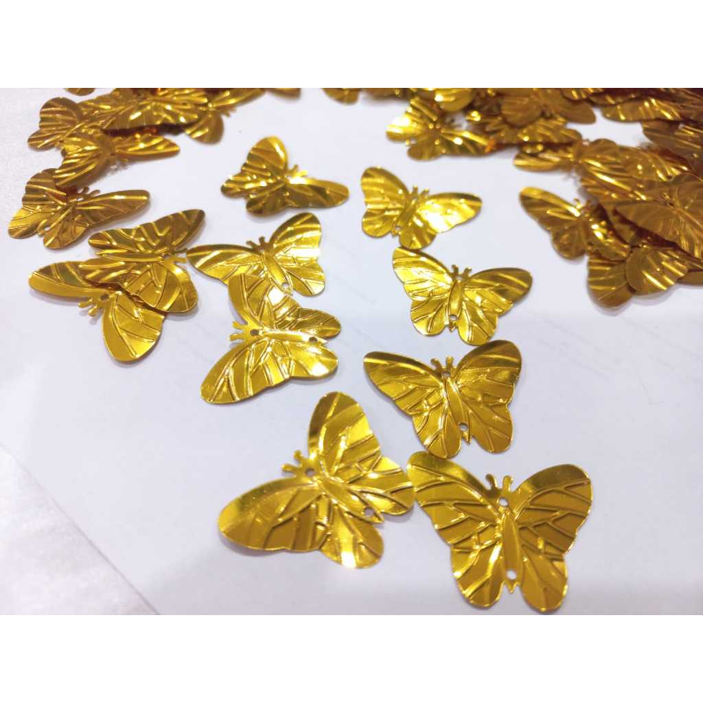 Payet Motif Kupu Besar Varian Warna - Bahan Kerajinan Aksesoris Monte Manik Piringan/Borci Payet Pre