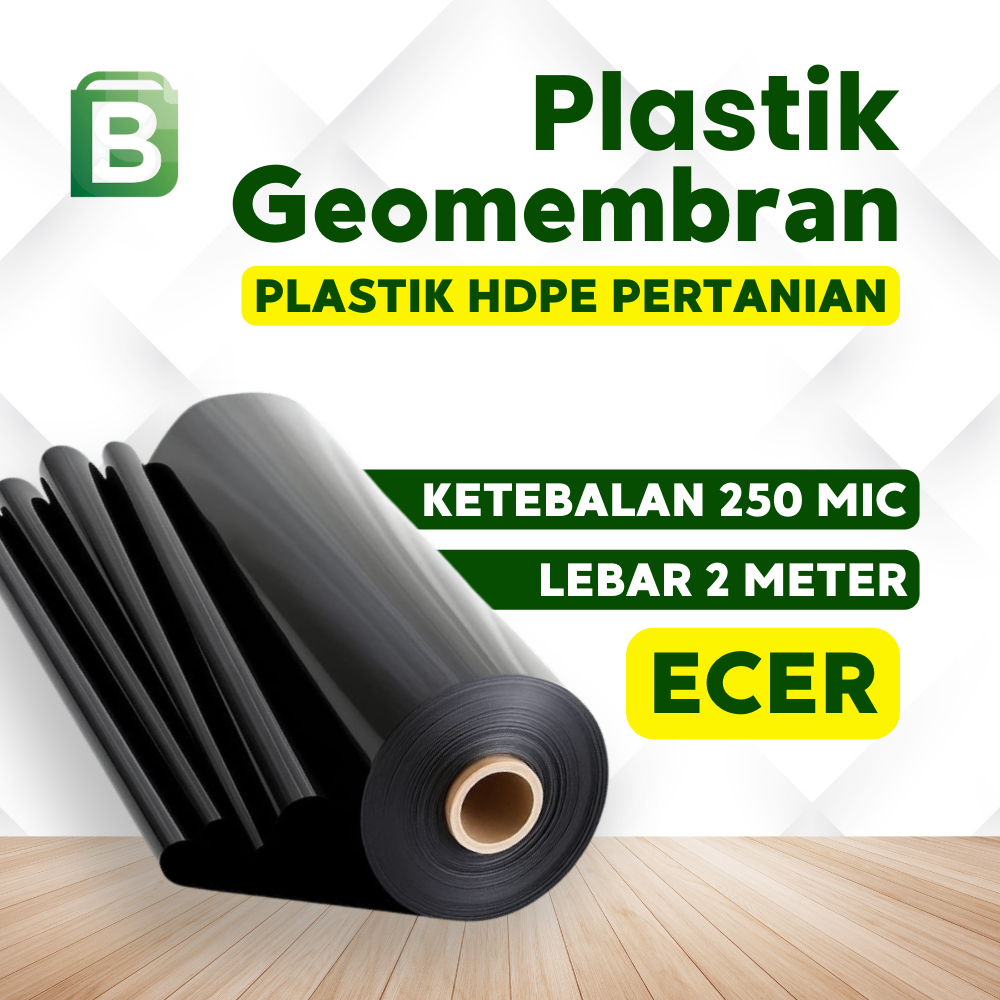 Plastik Geomembran HDPE 250 Micron Lebar 2 Meter