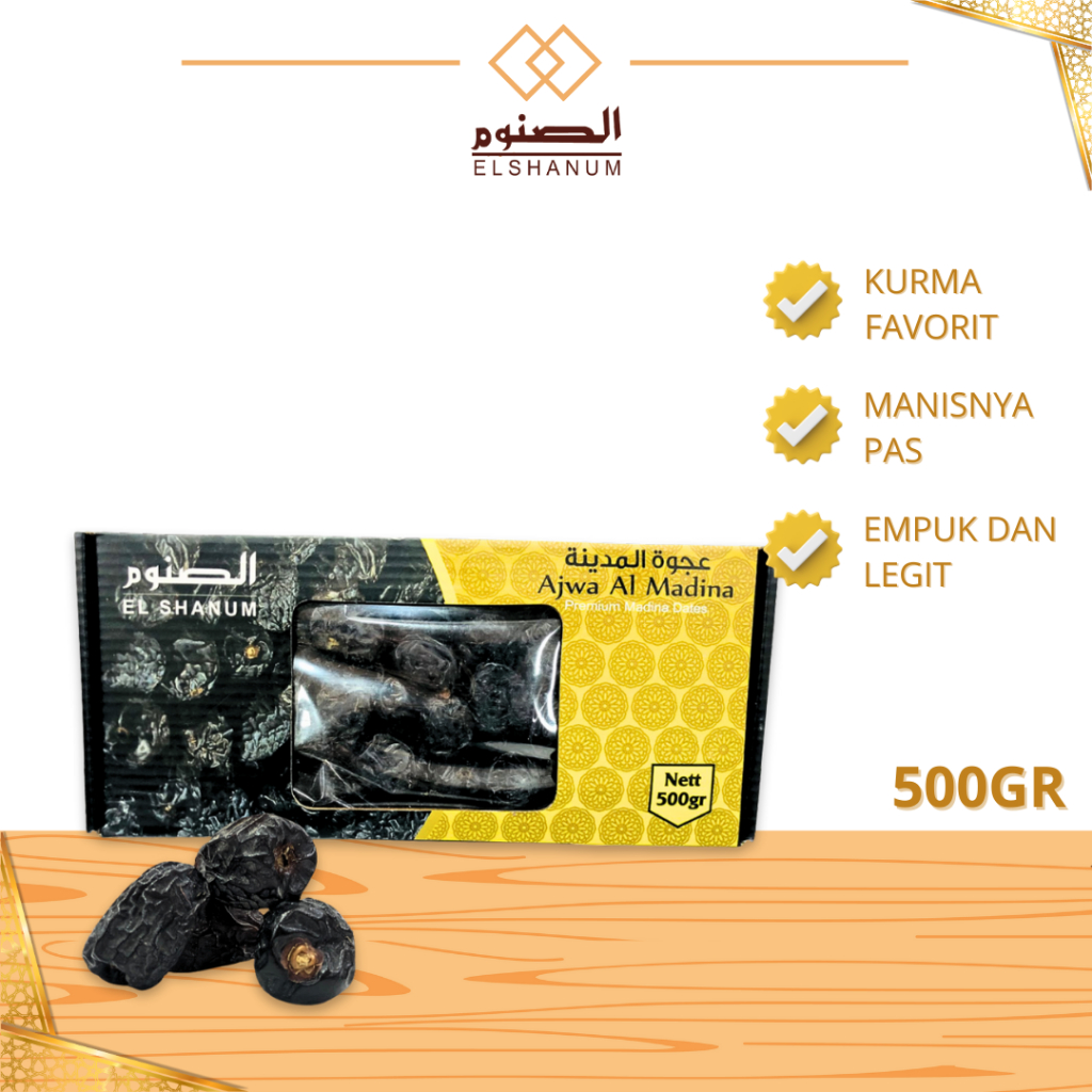 

Kurma Ajwa Original Premium 500gr / Ajwa Kurma Premium Elshanum 500gr / Alelal_Store / Elshanum Grup