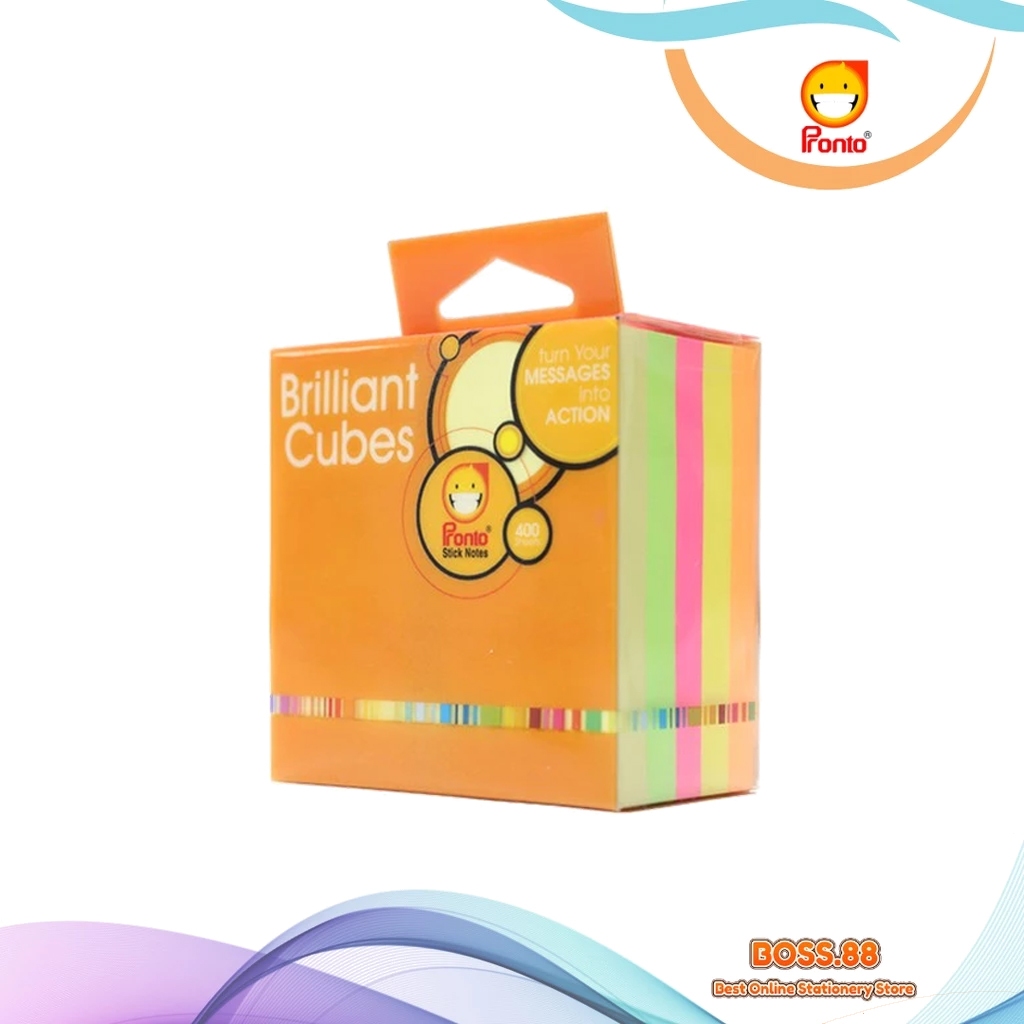 

STICK NOTE PRONTO BRILLIANT CUBE 75 X 75 (400 SHEET)