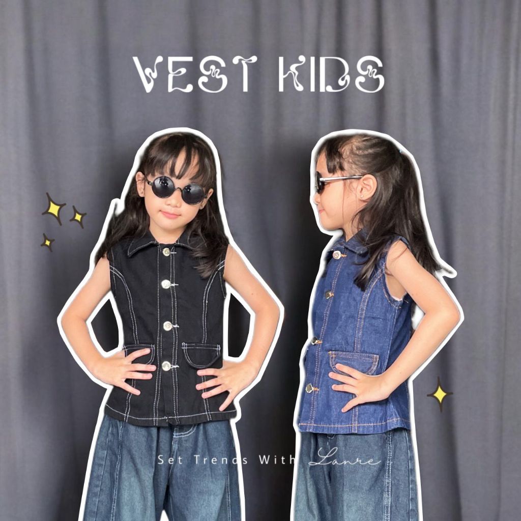 Kyky Vest Jeans Kids By Goodwoman - Rompi Denim Untuk Anak Cewek