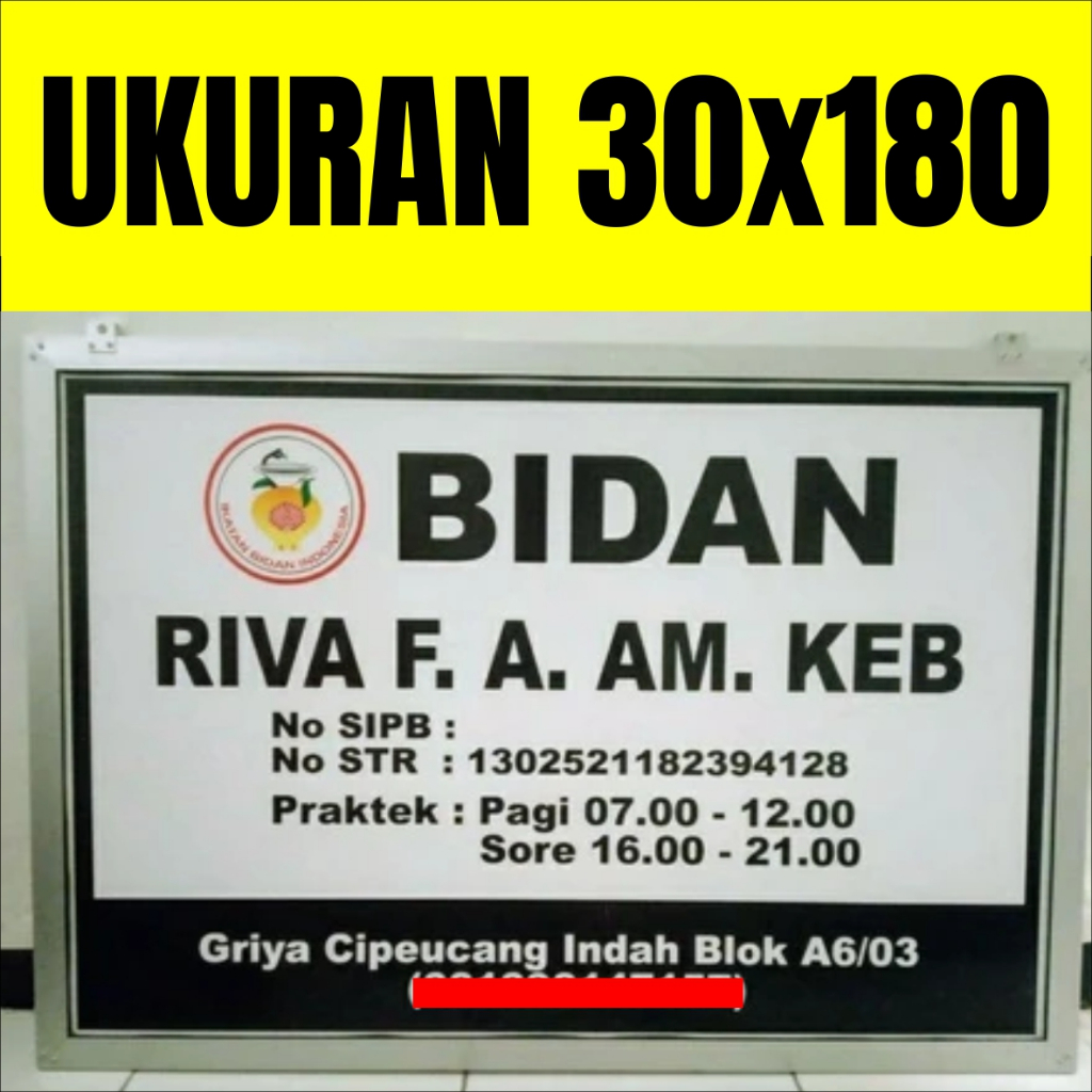 

Papan Nama Acrylic 30x180 Papan Nama Dokter Plang Bidan Praktek Sekolah Sign Label 30*180 Akrilik