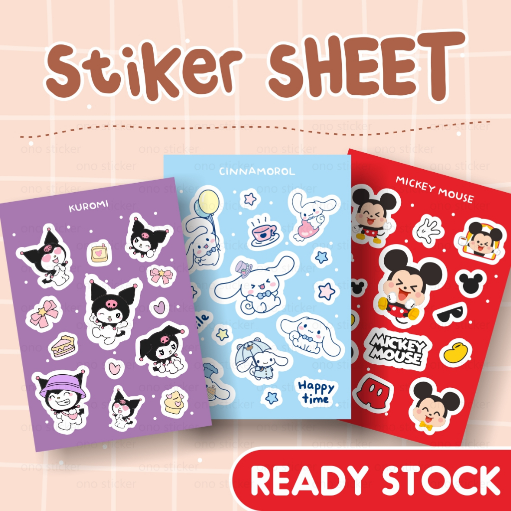 

Sticker Sheet | Stiker Sheet | Sticker Pack Sanrio Spiderman Anak Lucu Tempel Ready Stock