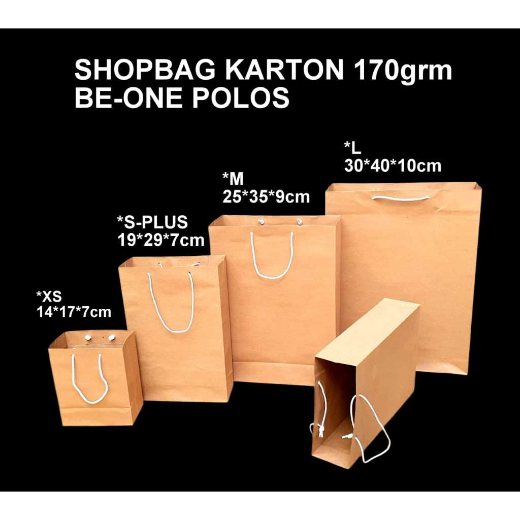 

12pc Paper Bag / Shopping Bag Karton 170gsm BE-ONE Polos/Batik