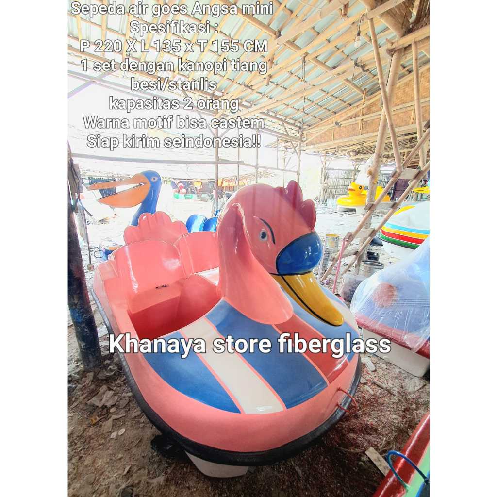 Perahu air angsa mini kps 2 orang/Bebekkan gowes mini/Perahu mainan wisata/Sepeda air gowes baru