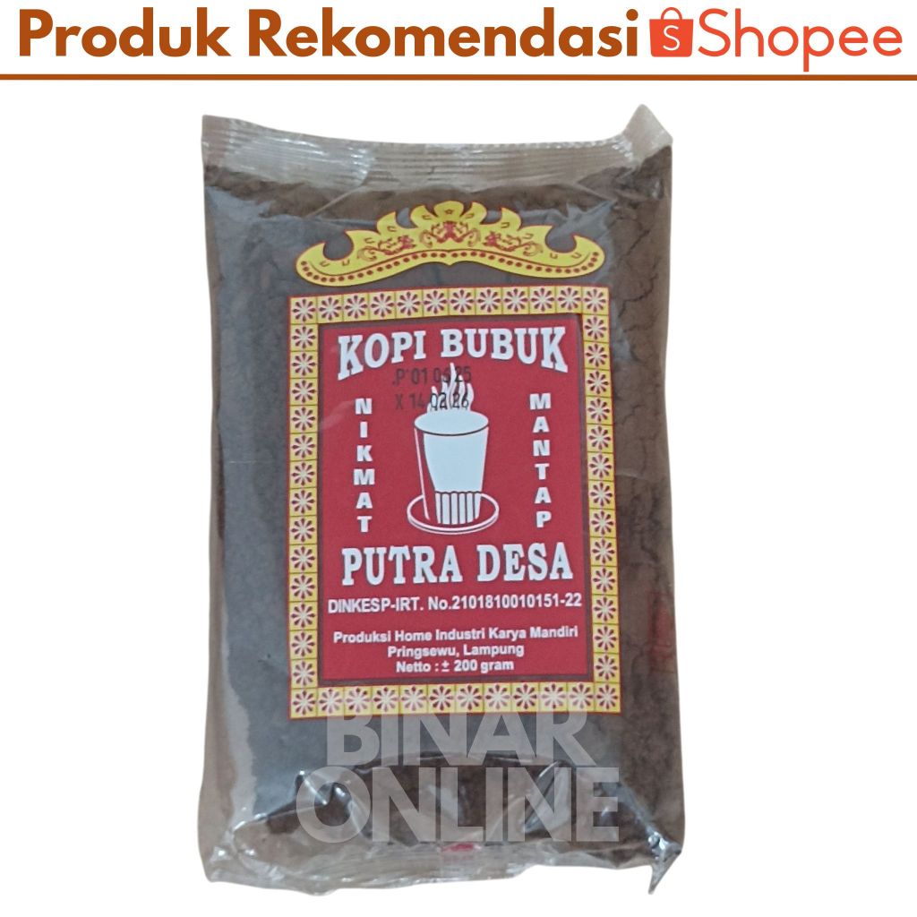 

Kopi Bubuk Putra Desa 200 gr Robusta Asli Pringsewu Lampung Murah