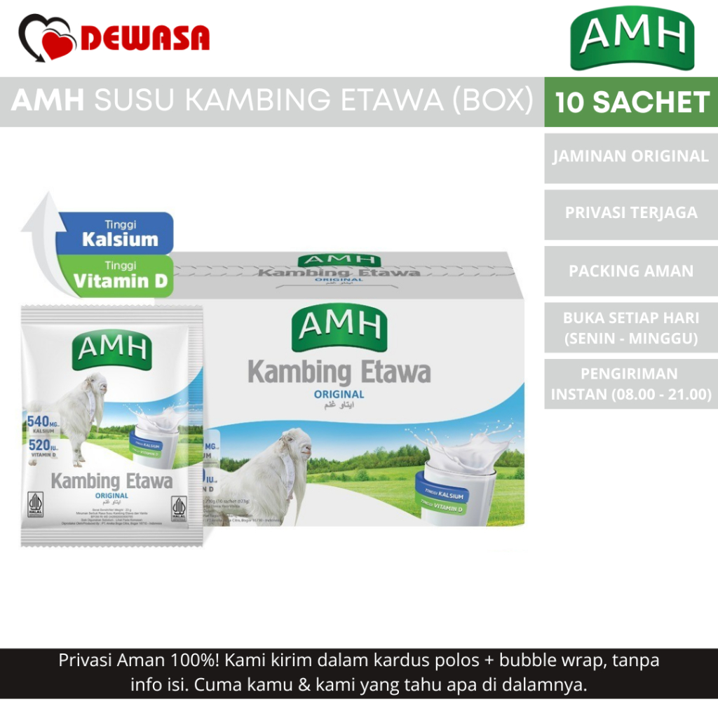 

AMH Susu Kambing Etawa rasa Vanilla - 1 Box (10 Sachet)
