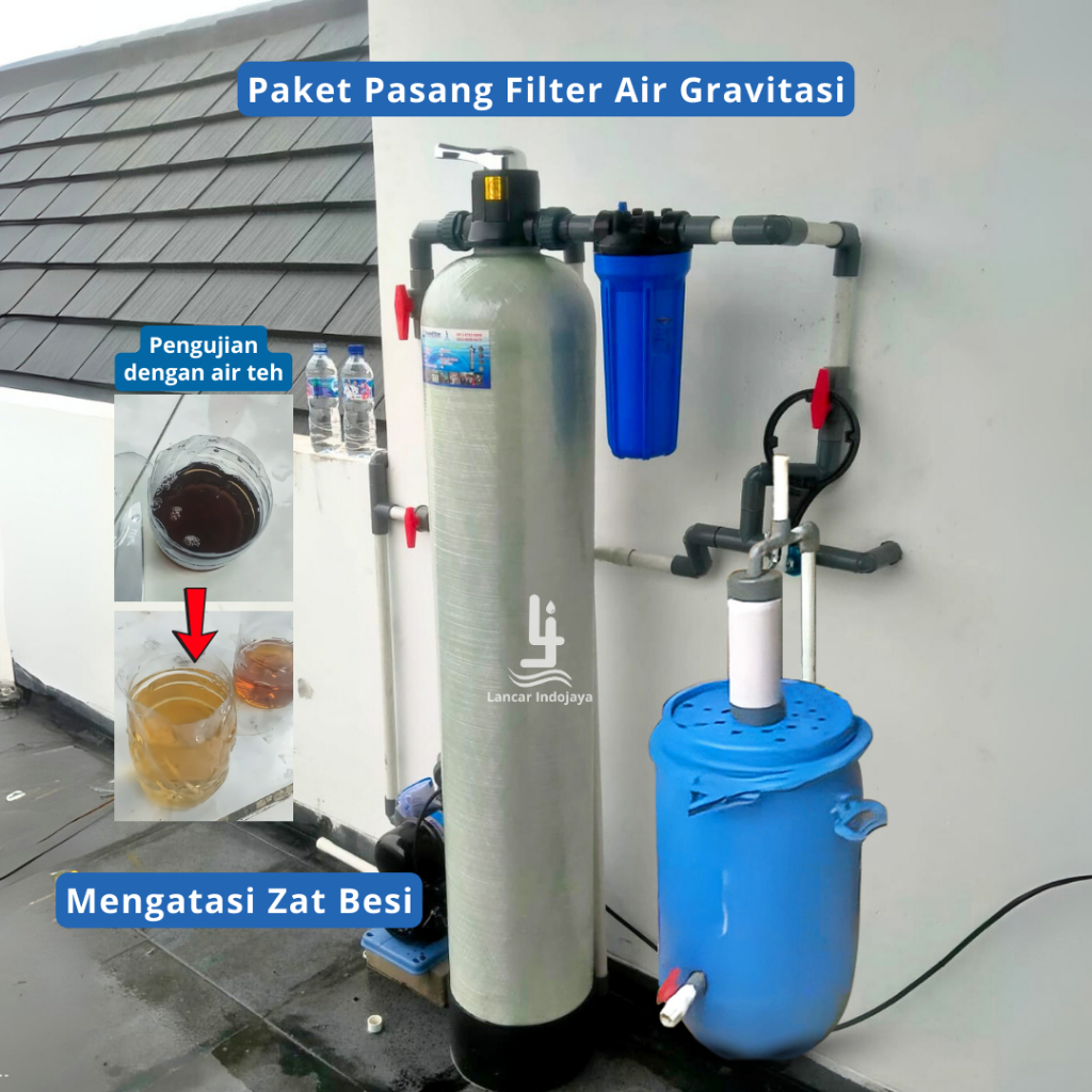 Paket Pasang Filter Air Gravitasi untuk Air Zat Besi Tinggi
