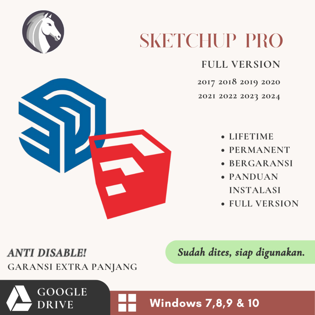 SketchUp Pro Full Version - 2017 s/d 2024 | Windows Edition | Siap Pakai