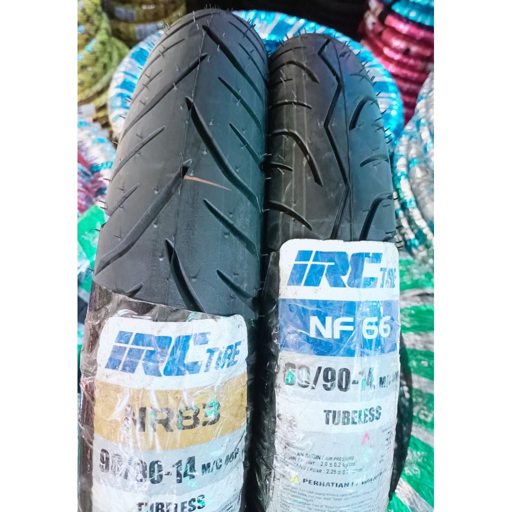 BAN TUBLES IRC MATIC UK 80/90, 90/90- 14.  COCOK UNTUK MOTOR BEAT / VARIO 110/125/150./ FINO/ MIO DA