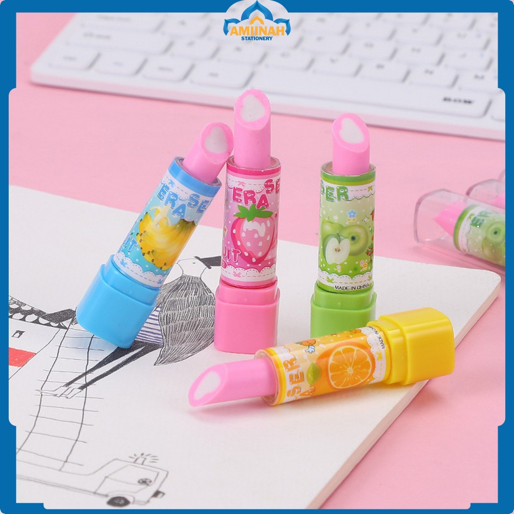 

Penghapus Pensil Model Lipstik Karakter Buah Random / Eraser Buah Warna Warni Lucu / Penghapus Pensil Eraser Fruits Import Amiinah Stationery A70