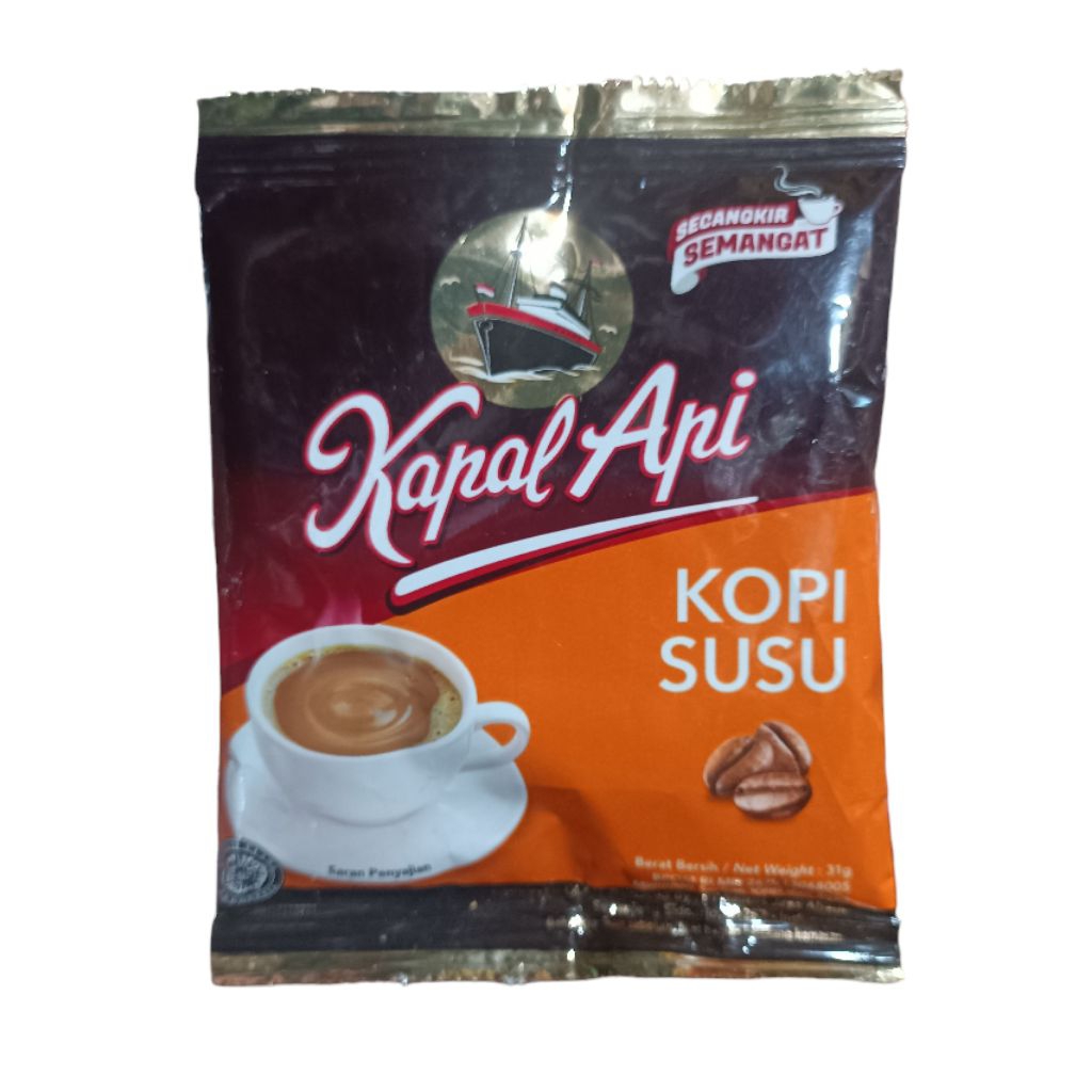 

Kapal Api Kopi Susu Coffe Milk Kopi Hitam 31gr Sachet