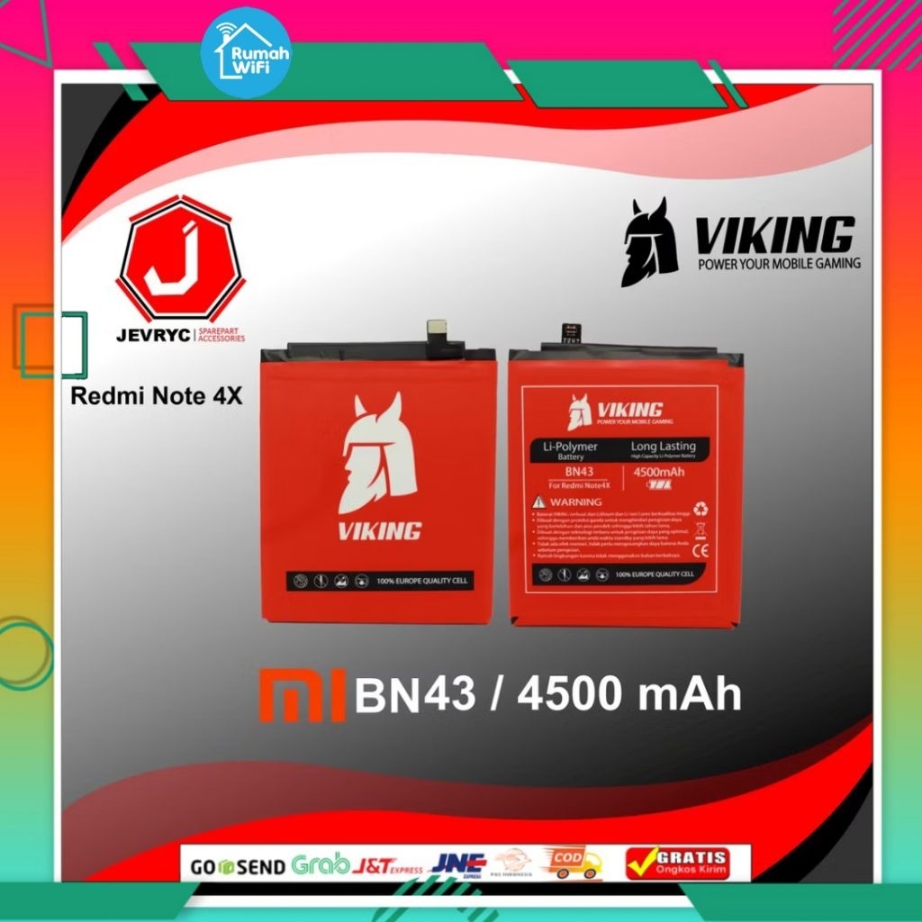 Baterai bn43 | baterai redmi note 4x | baterai bn43 original | viking Baterai original | baterai dou