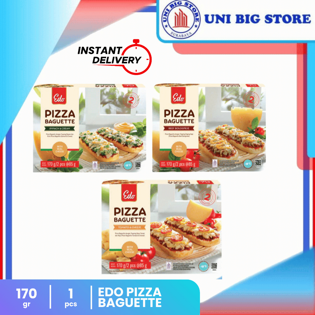 

EDO Pizza Baguette Spinach Cream | Beef Bolognese | Tomato Cheese 170 gr