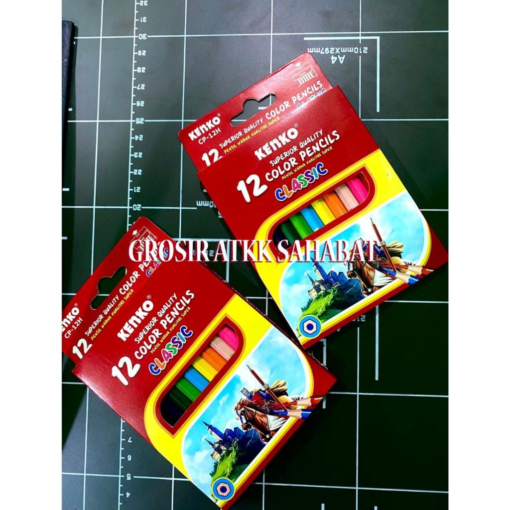 

Pensil 12 Warna Pendek Classic Kenko CP-12H/Pensil Warna/Colour Pencil/Cat kayu/Pensil Kayu
