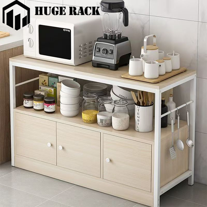 HRAK Rak Dapur/Rak Oven Microwave Bumbu Dapur Kayu Serbaguna/ Rak Oven/ Rak Microwave