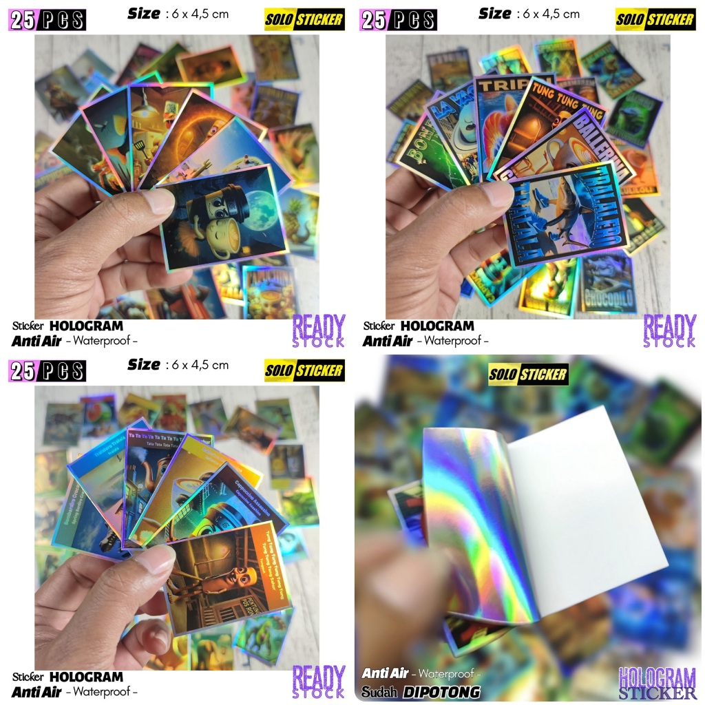 

Stiker Anomali Isi 25pc Tung Tung Sahur Bahan Hologram Anti Air "Sudah Dipotong