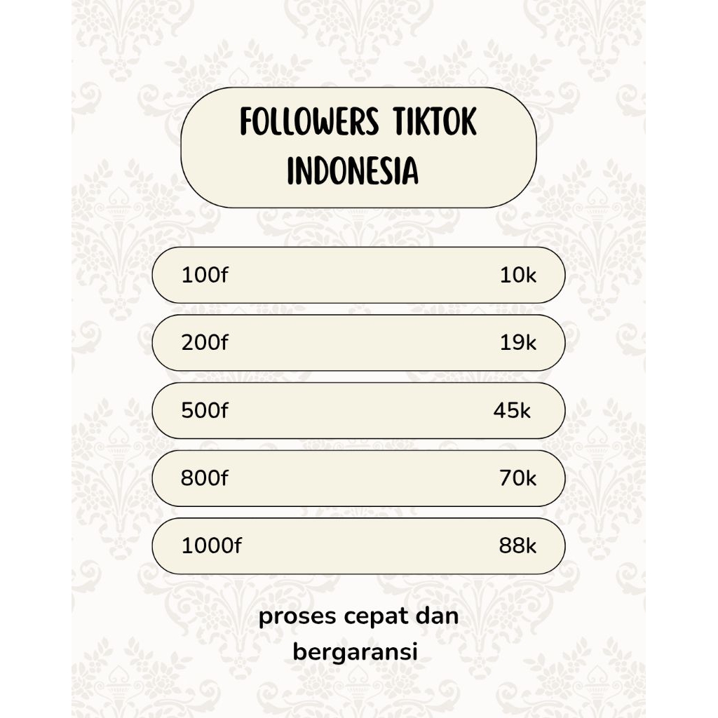Followers Tiktok Indonesia Bergaransi