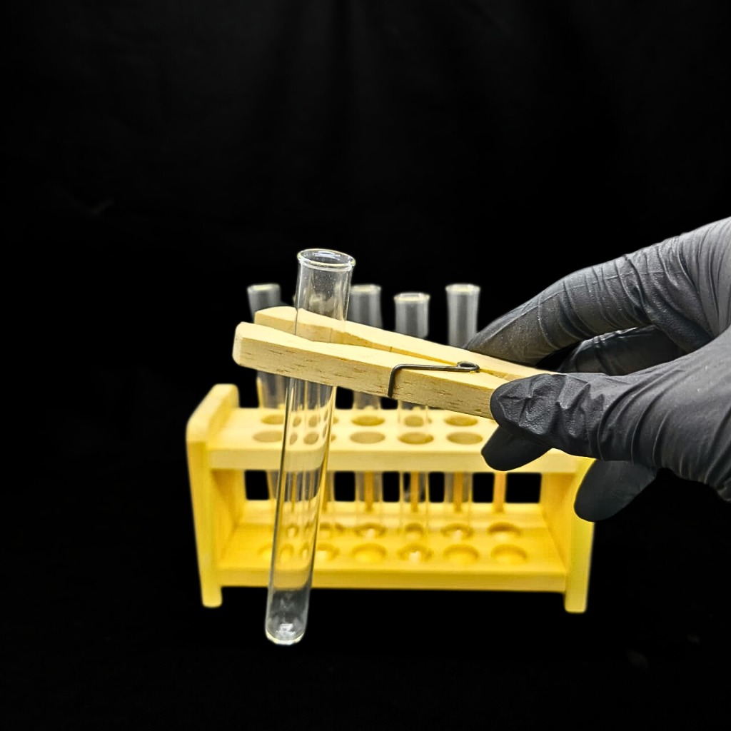 Test Tube Holder / Penjepit Kayu Tabung Reaksi Laboratorium – Alat Praktikum Kimia Biologi Farmasi u