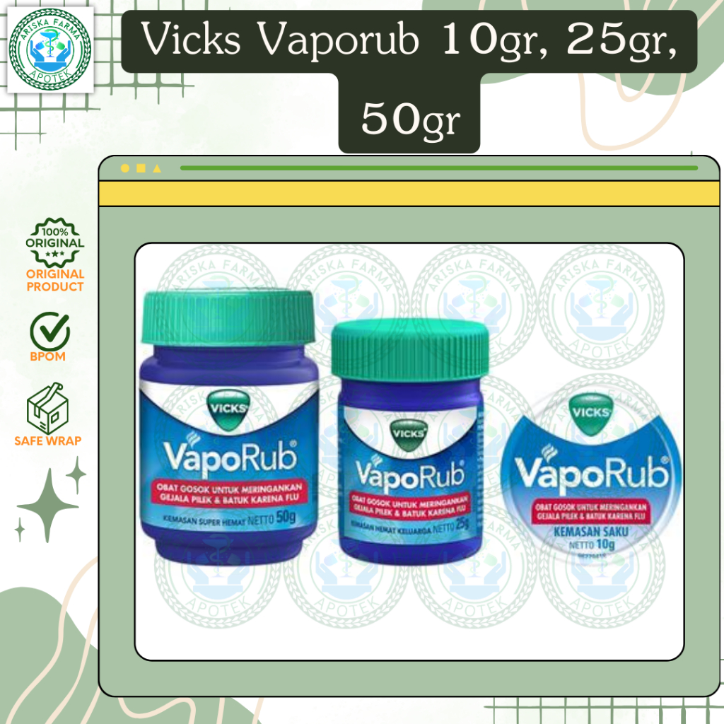 Vicks Vaporub 10gr / Vicks Vaporub 25gr / Vicks Vaporub 50gr per pcs