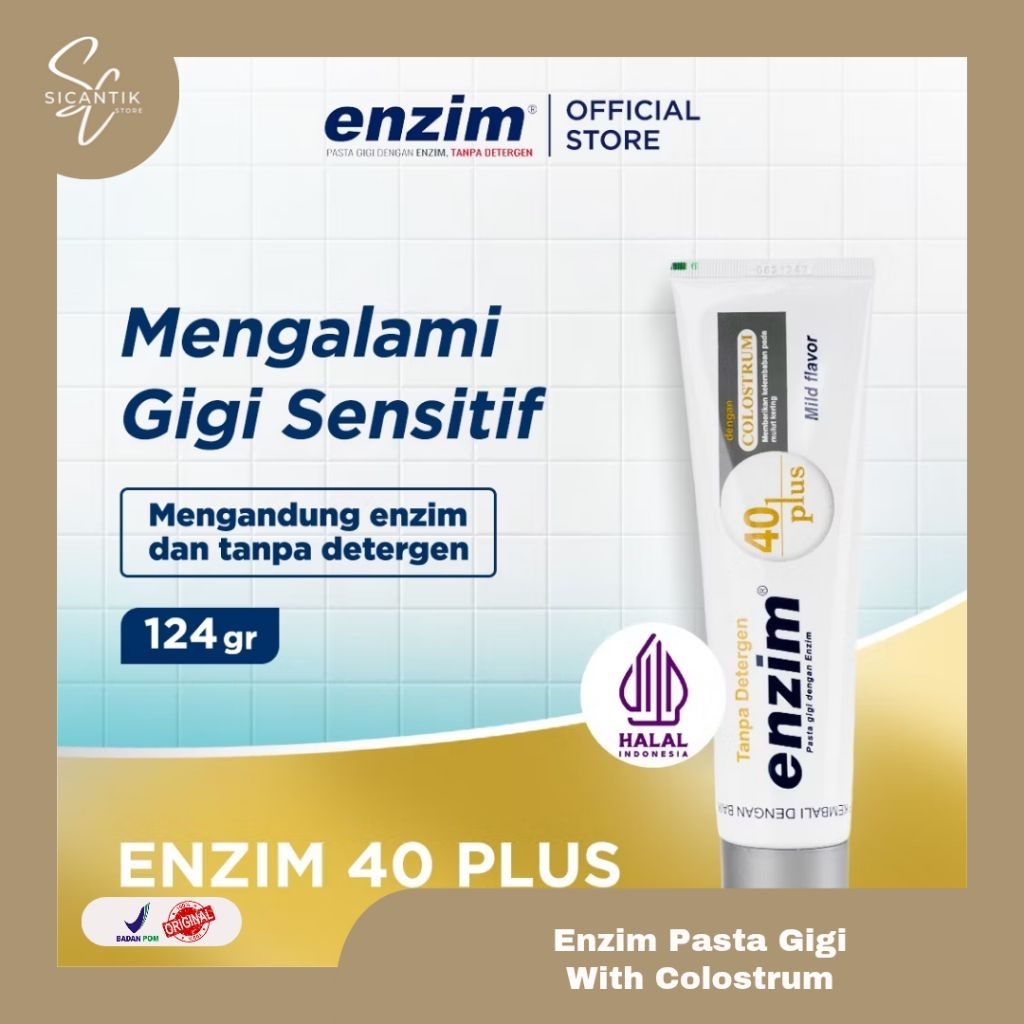 ENZIM 40 PLUS 124 GR MENGANDUNG ENZIM DAN TANPA DETERJEN | PASTA GIGI UNTUK GIGI SENSITIF ORIGINAL B
