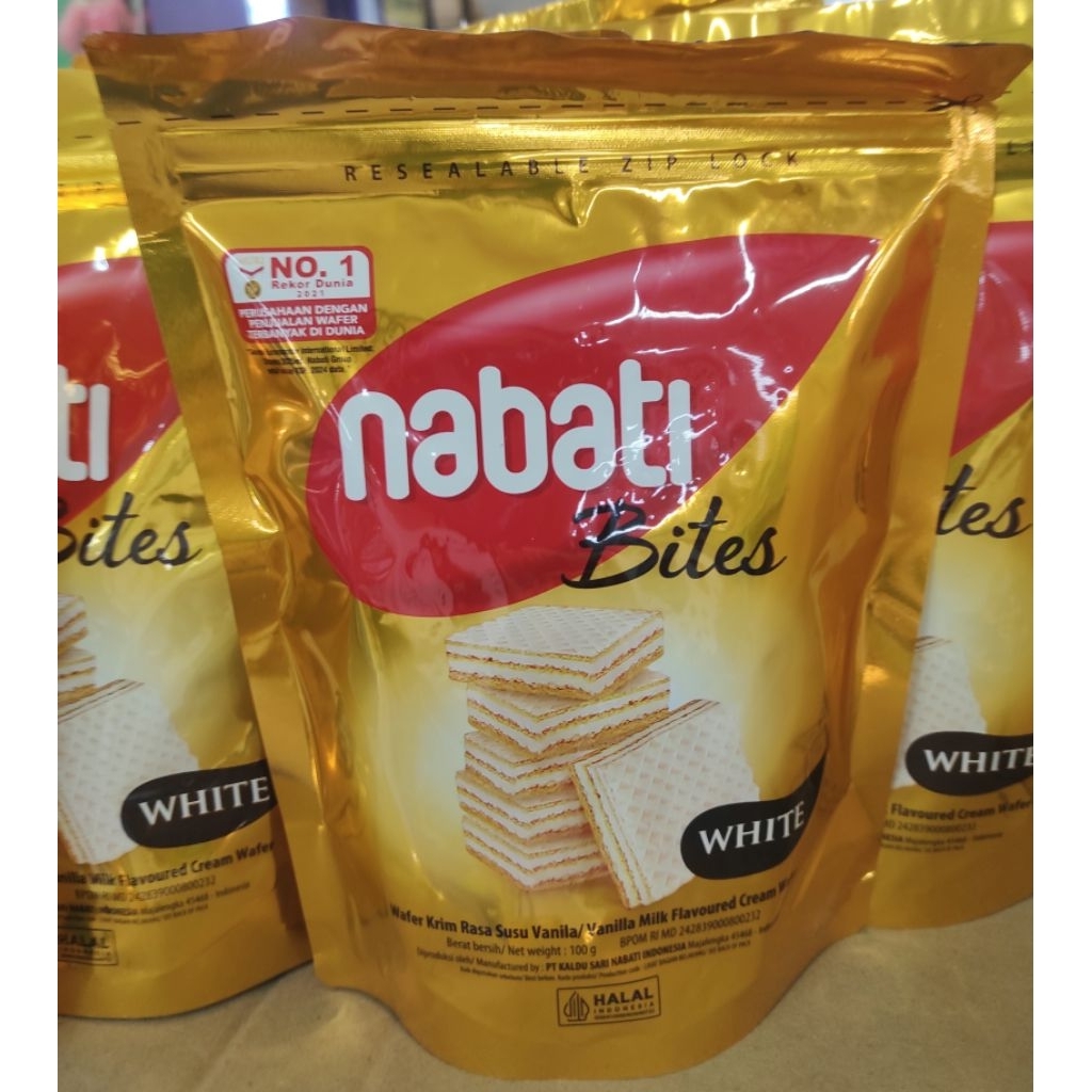 

Nabati wafer bites white cream vanilla pouch 100gr