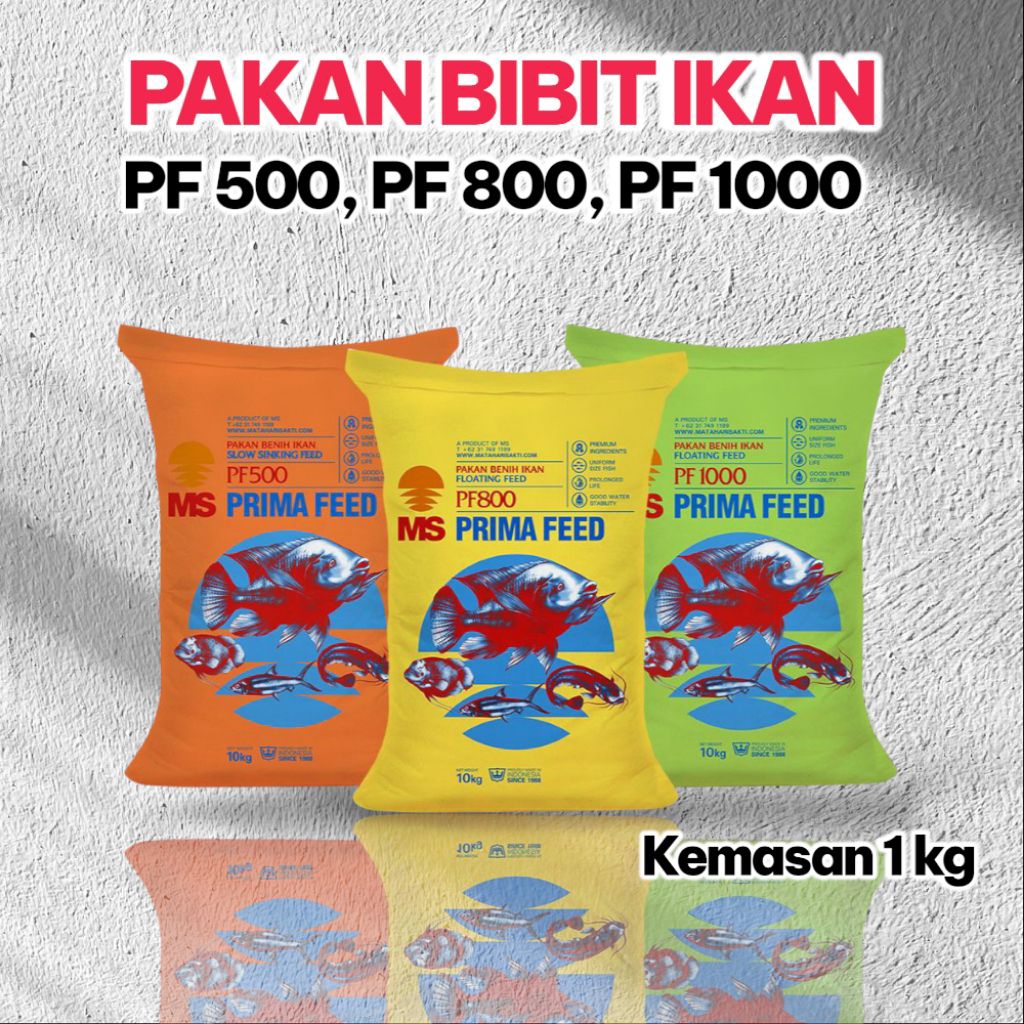 PELET PF 500 PF800 PF1000 UNTUK HIAS KOKI KOI LOUHAN GUPPY - PF500, 500GR