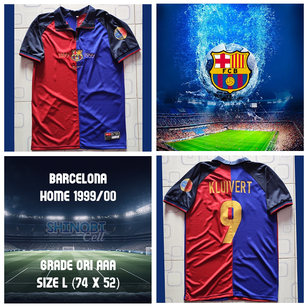 Jersey Barcelona Home 1999 / 00 Barca Centenary KLUIVERT #9 Size L