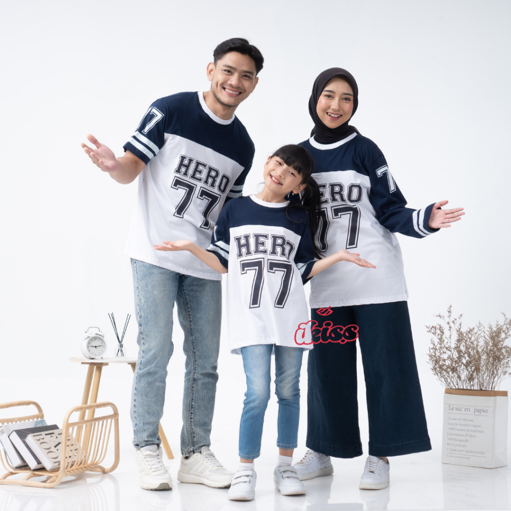 IKISS Kaos Couple Keluarga Sarimbit Family Set Baju Atasan Couple Ayah Ibu Dan Anak