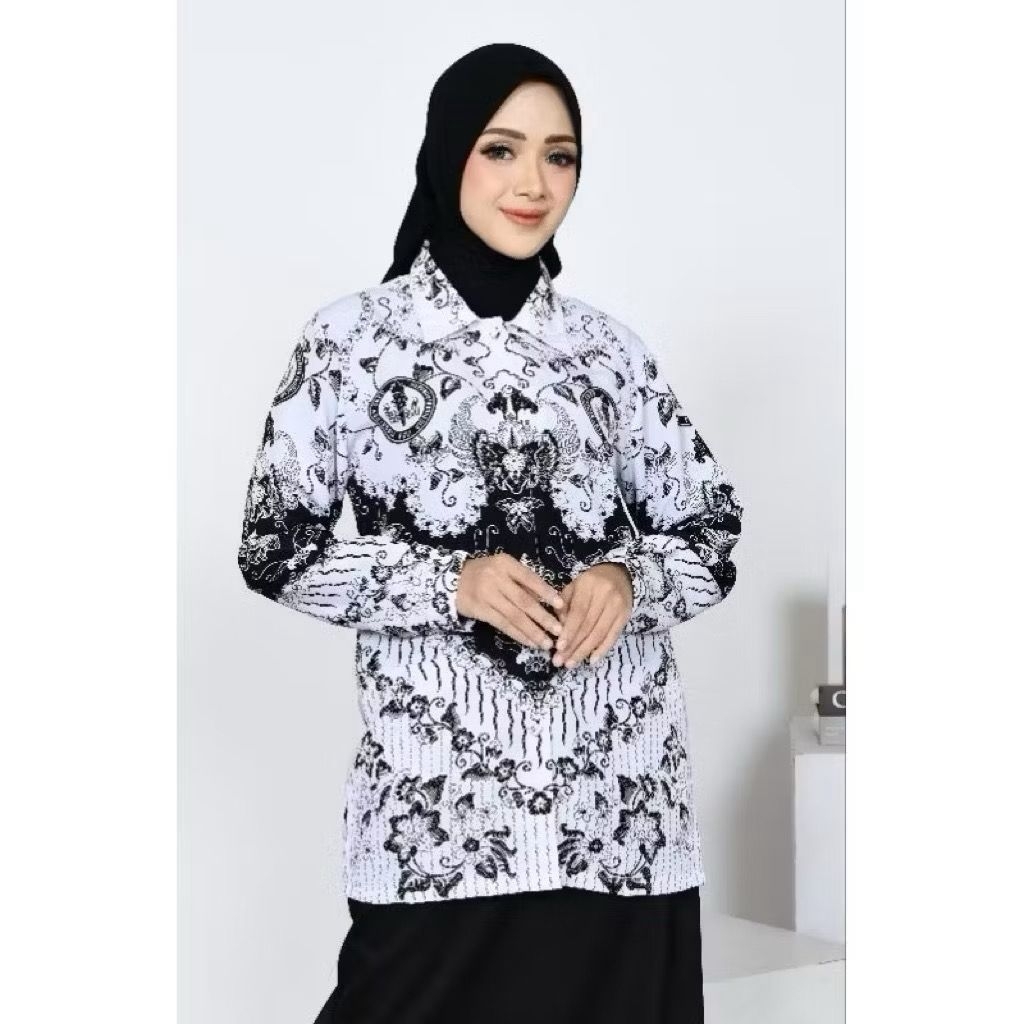 Batik PGRI  wanita terbaru lapisan furing bahan bsw  atasan PGRI terbaru  baju PGRI terbaru