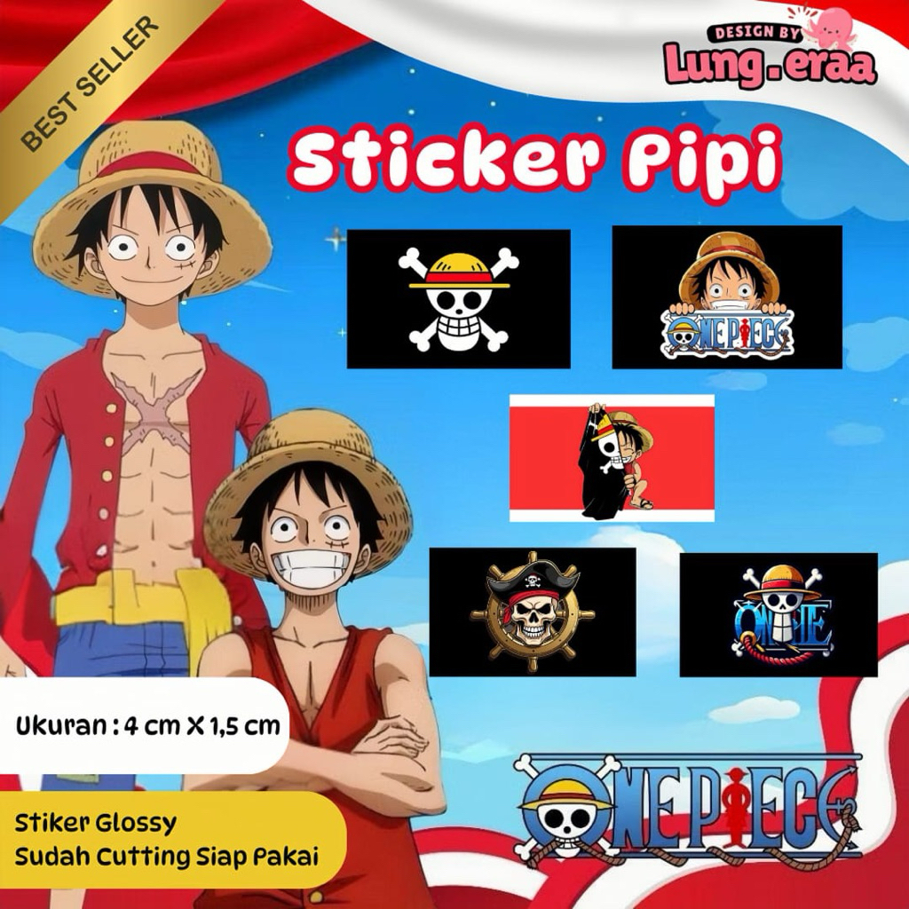 

(ISI 210 pcs )Stiker Pipi Bendera One Piece Chromo / Anime Luffy Zoro Sanji Koleksi Hiasan Souvenir / Stiker Pipi One Piece / Stiker Pipi Kotak Cutting / Stiker One Piece viral