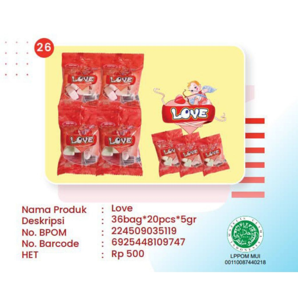 

MARSHMALLOW LOVE /Produk Ranjani/ Permen Lunak/Jajanan sehat