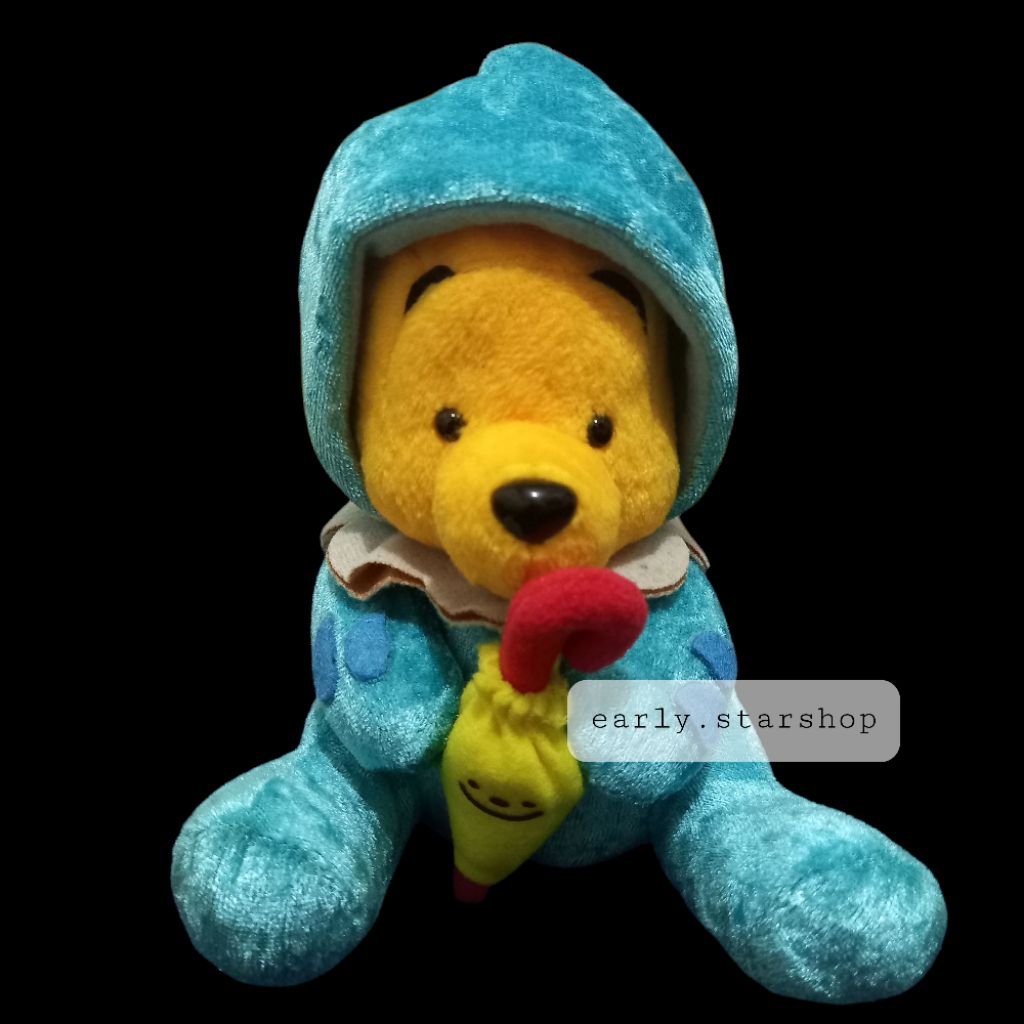 Boneka kecil winnie the pooh kostum  payung Disney butuh lem di kerah