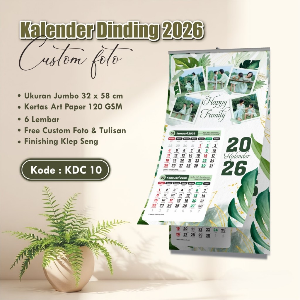 

Cetak Kalender Dinding Custom 2026 Murah Free Foto - Kalender 3 Varian Ply - KDC