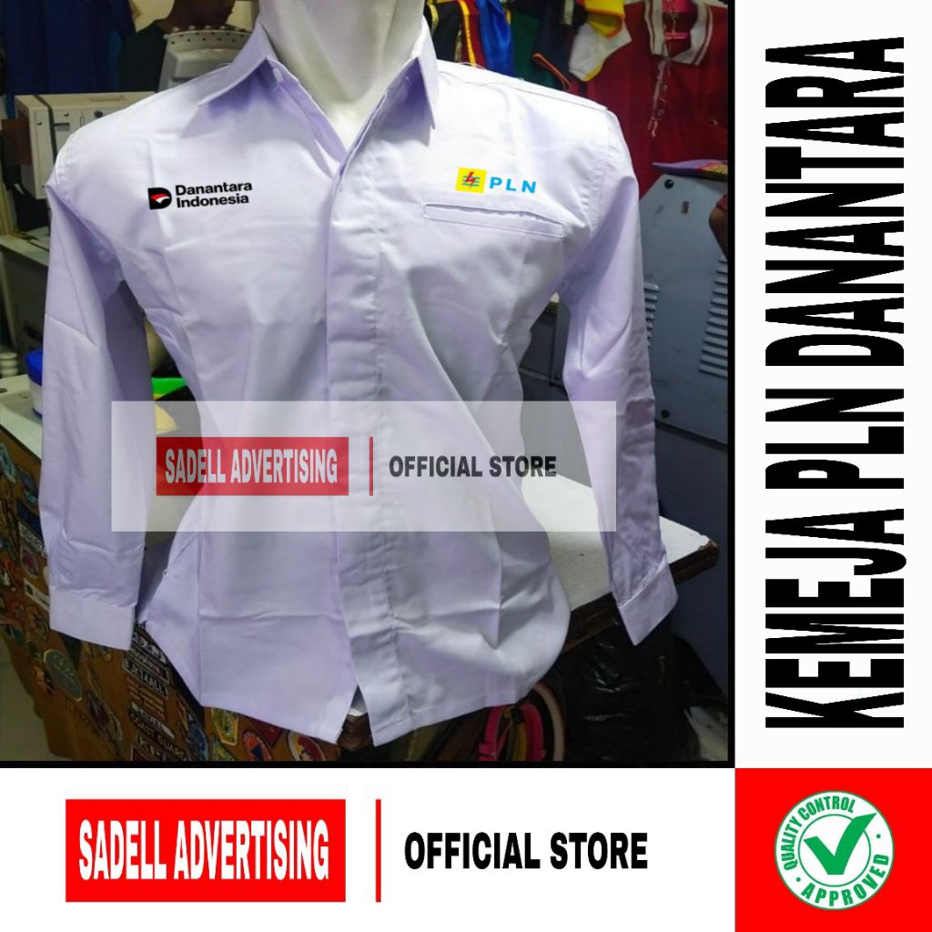 Kemeja Danantara Indonesia Seragam PLN Danantara Indonesia Baju PLN Danantara Indonesia Putih Lengan