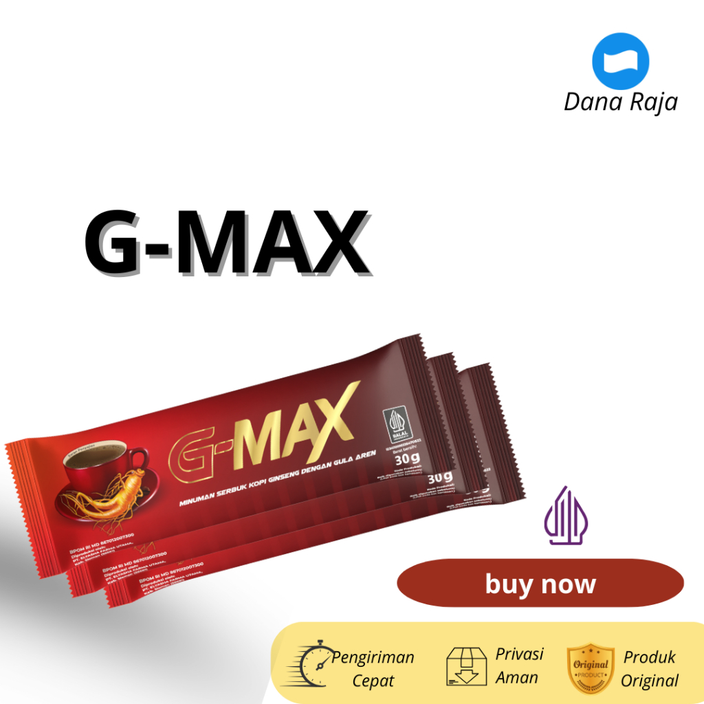 

GMAX Minuman Kopi Gingseng Stamina Pria Kuat KeTahanan Lama Original BPOM Halal - Gmax Coffe Instan Bubuk