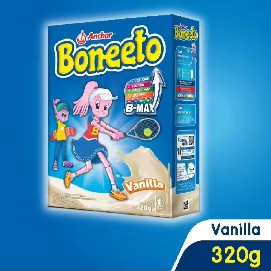 

Boneeto Susu Bubuk Cokelat Vanila 320g - Nutrisi untuk Daya Pikir dan Tubuh Aktif Anak
