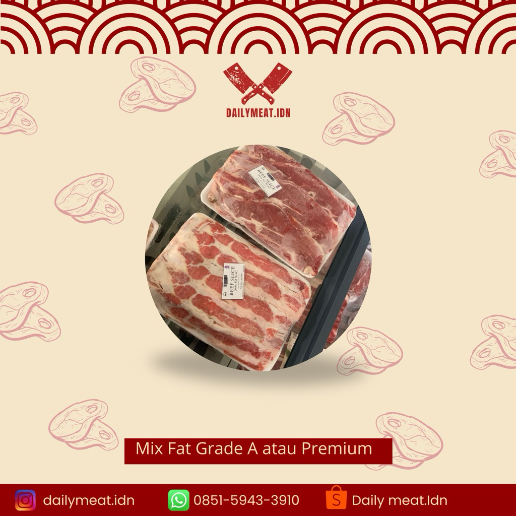 AUS BEEF SLICE MIX GRADE A SUPPLIER DAGING TERMURAH SURABAYA